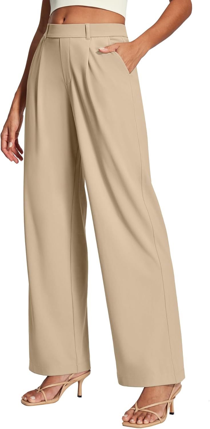 Ewedoos Dress Pants Women Wide Leg Stretchy Casual Trousers