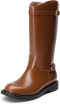 Girls Knee High Boots Side Zipper Riding Shoes (Style ZMTZ)