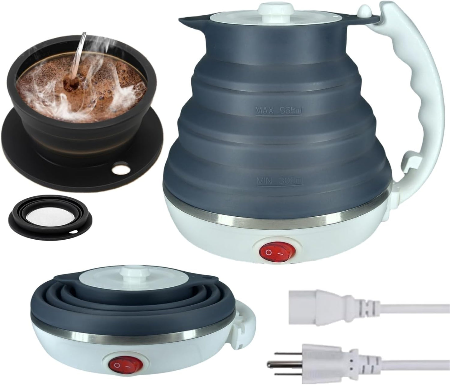 Compact Travel Electric Kettle & Coffee Dripper Set