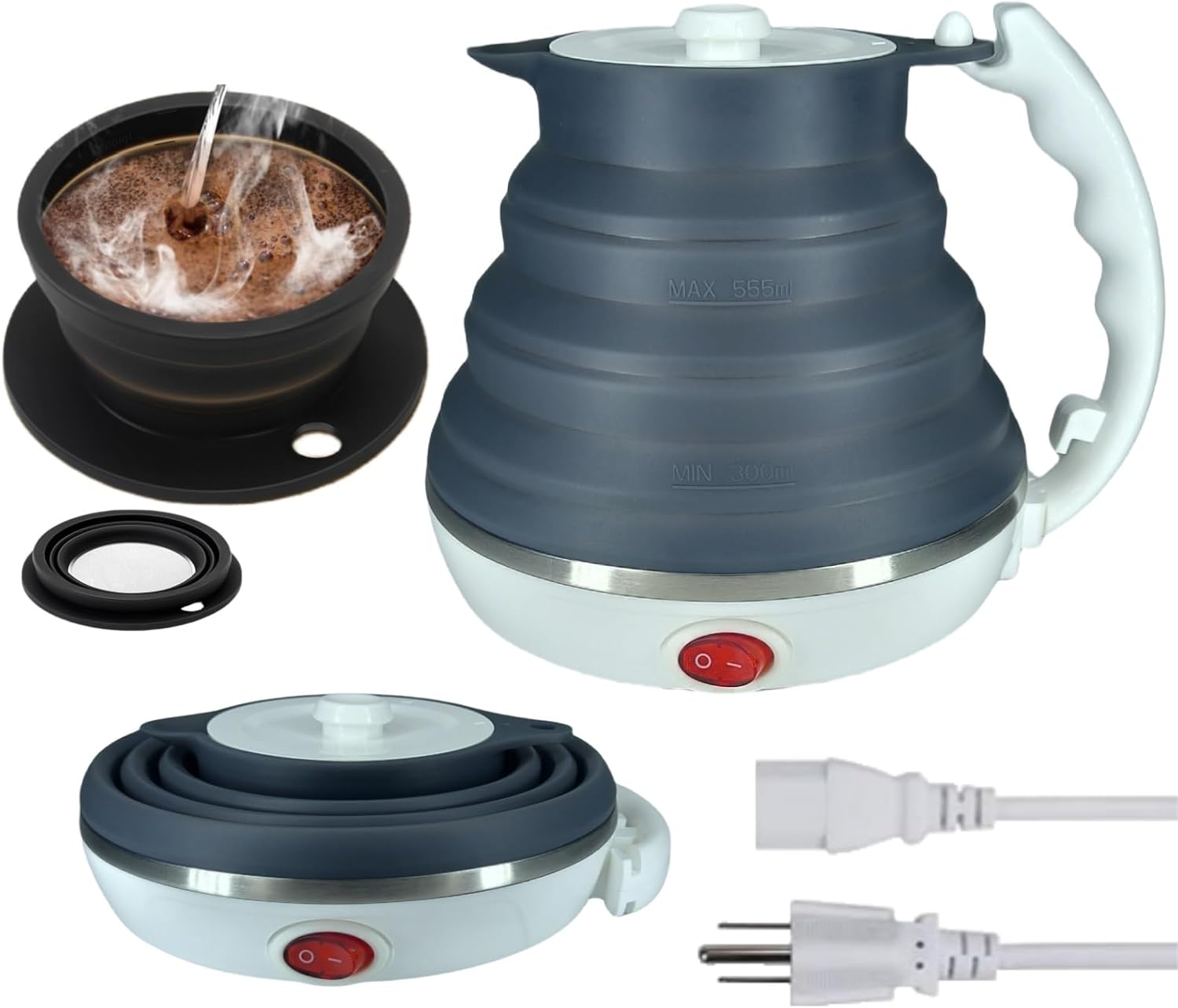 Compact Travel Electric Kettle & Coffee Dripper Set