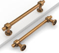 5in (128mm) Antique Brass Cabinet Pulls - Vintage Aged Brass Handles