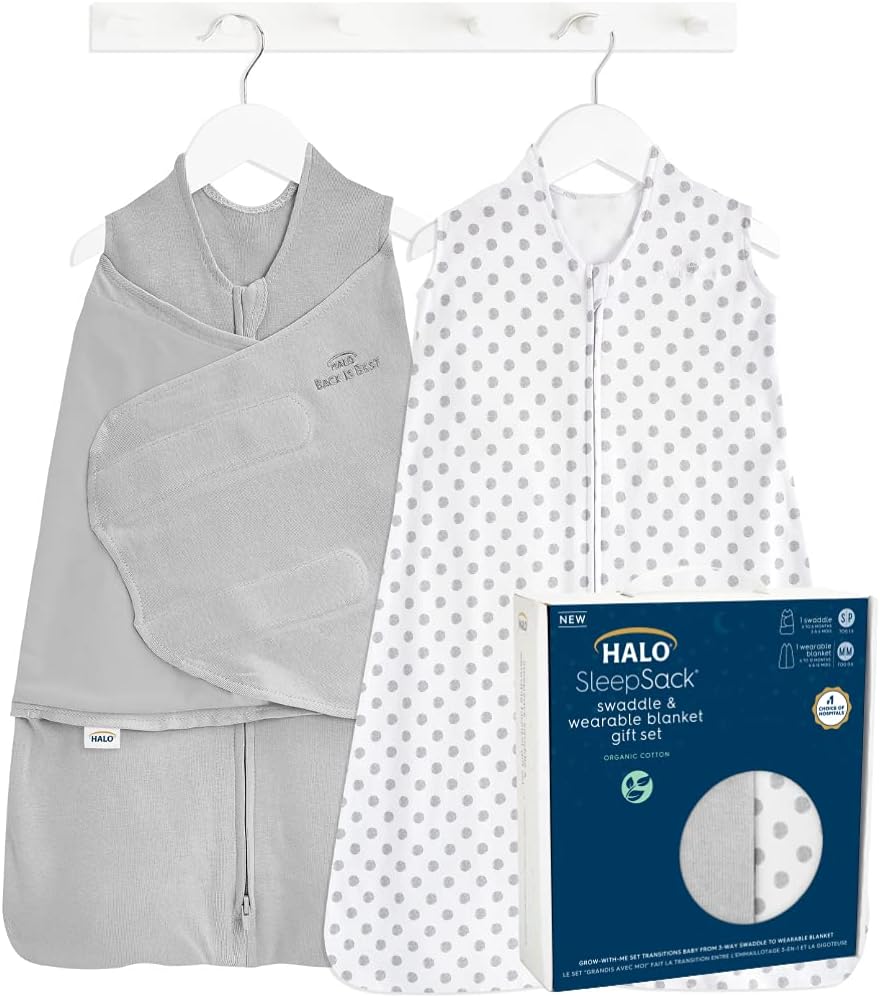 HALO Sleepsack Swaddle and Wearable Blanket Gift Set for Babies