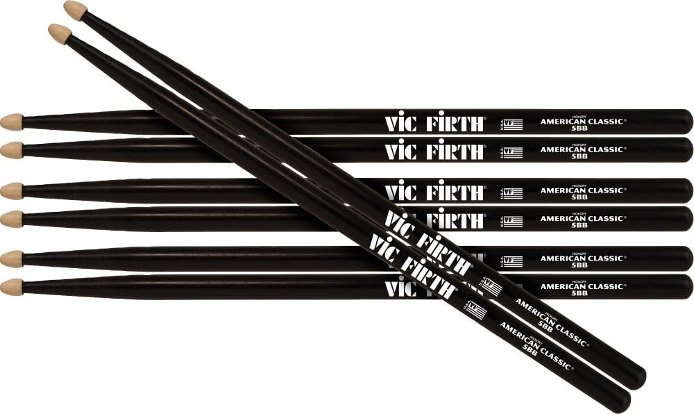 Vic Firth American Classic 5B Drumsticks - Black, 4 Pairs Review