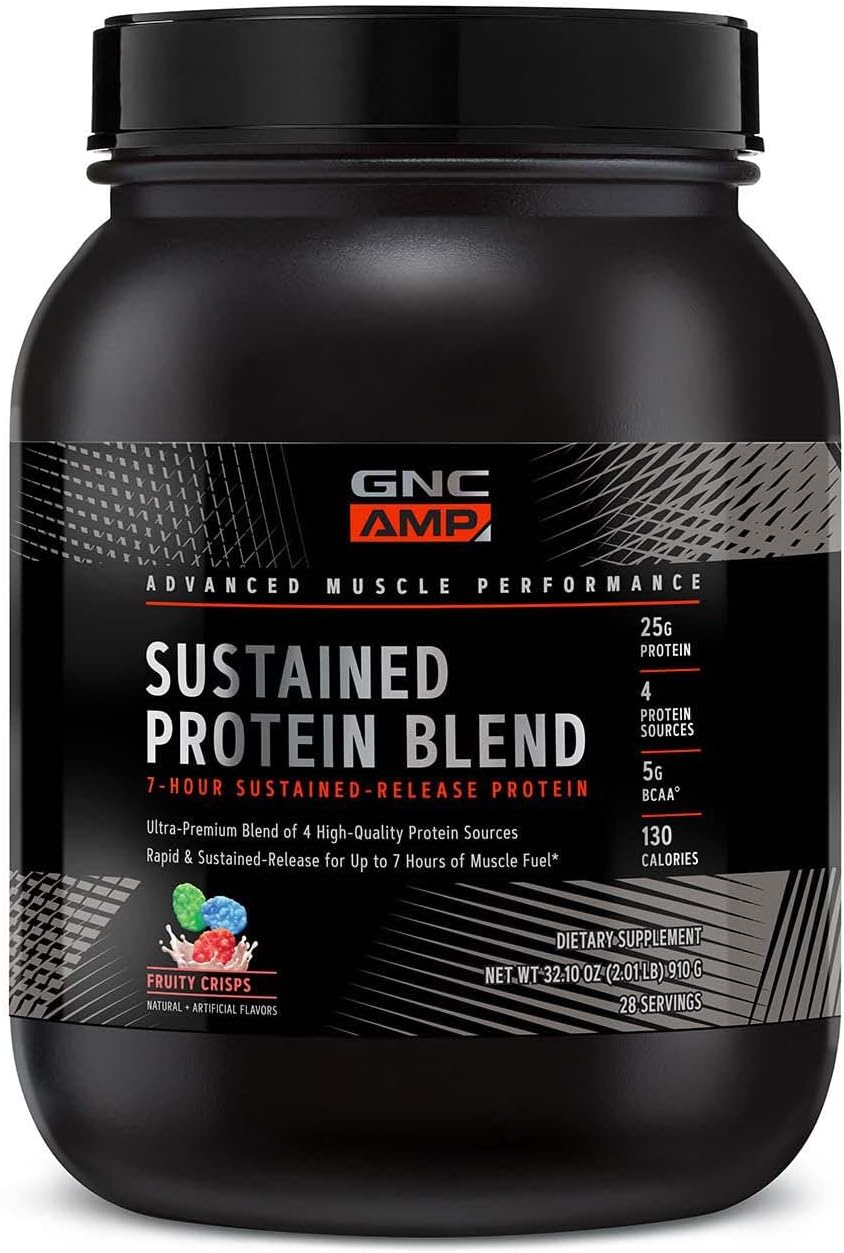 GNC AMP Sustained Protein Blend - Cinnamon Toast for Muscle Fuel