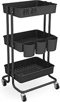 CAXXA 3-Tier Rolling Storage Organizer with 3 Small Baskets - Mobile