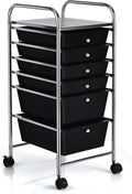 6-Drawer Rolling Storage Cart in Black - Mobile Craft Organizer