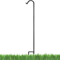 Ashman Black Shepherd Hook 92 in Solid Metal - Tall Outdoor Hook