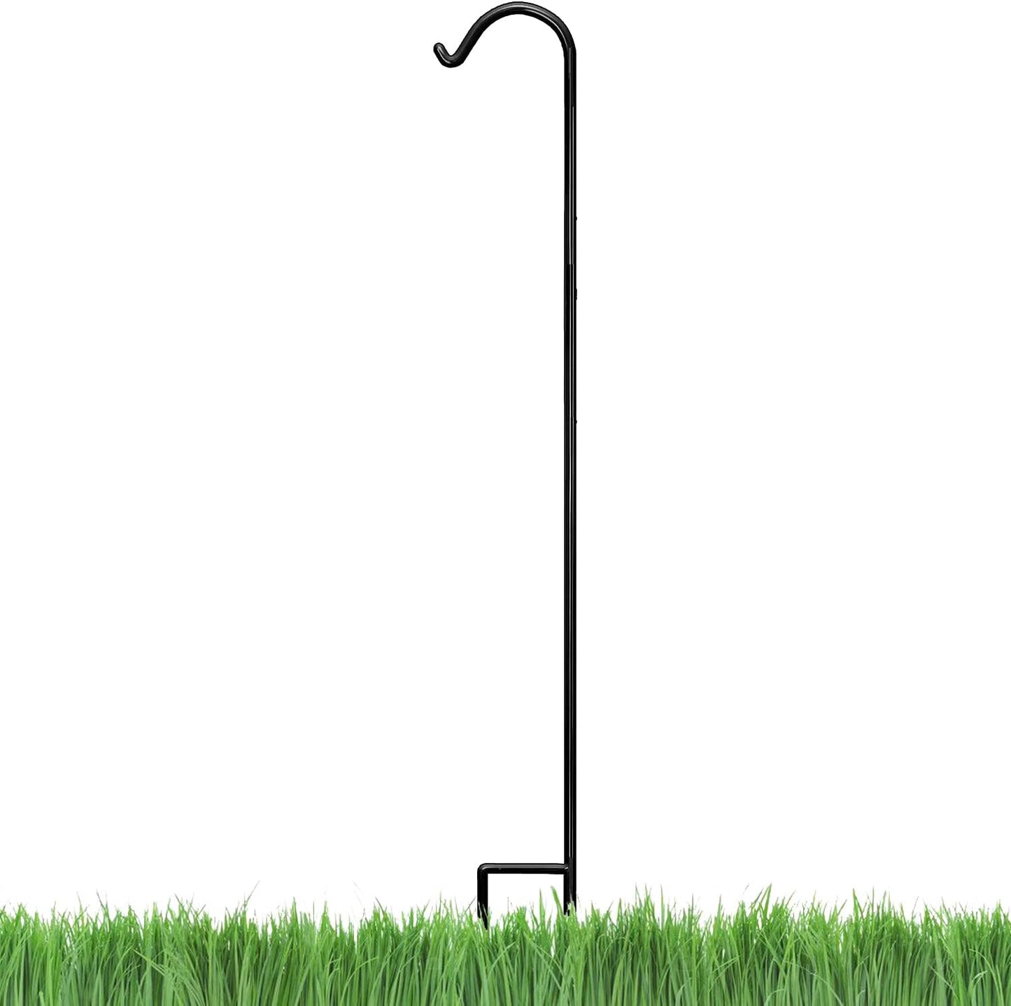 Sturdy 92 Inch Black Shepherd Hook for Hanging Plants & More