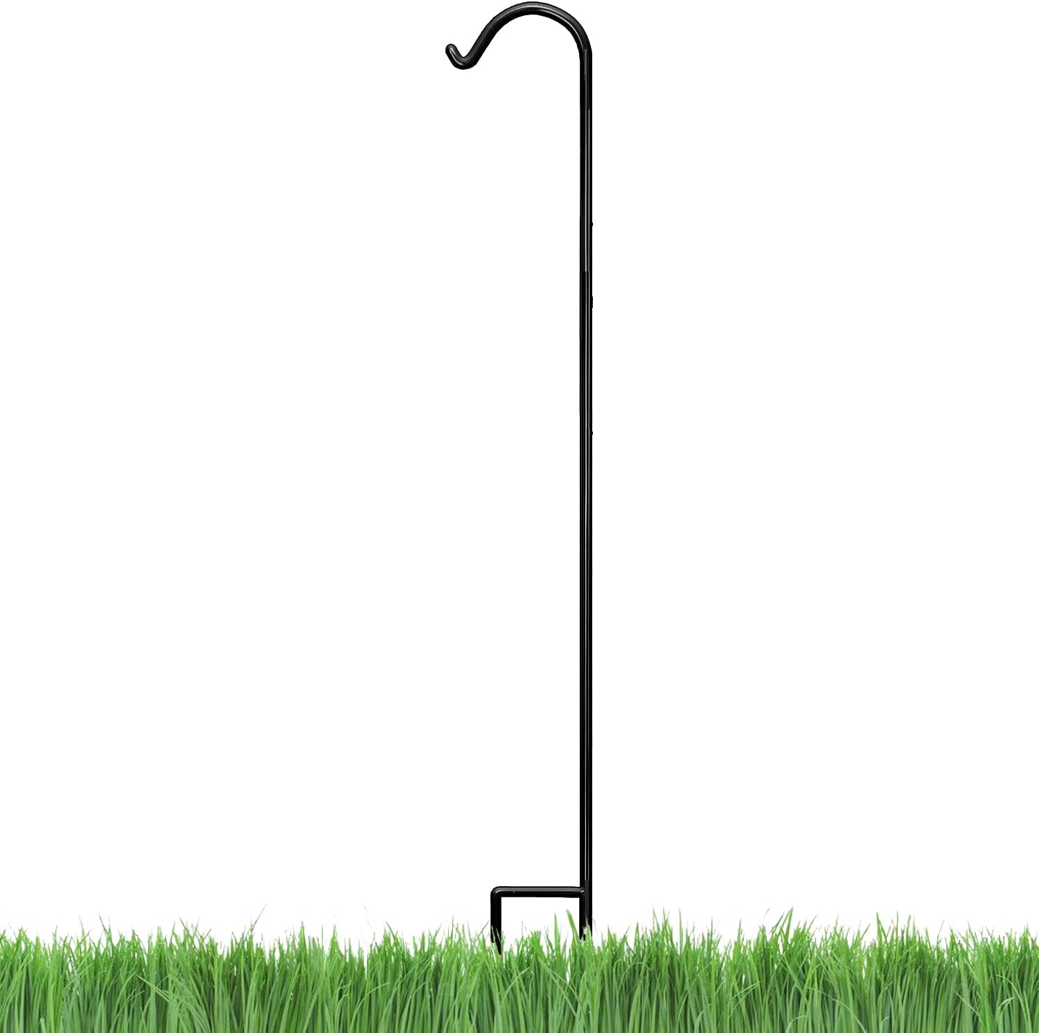 Sturdy 92 Inch Black Shepherd Hook for Hanging Plants & More
