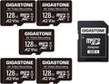 GIGASTONE 128GB Micro SD Card A2 V30 5-Pack - Fast 4K Storage