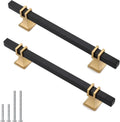 5 in Black and Gold Cabinet Pulls 10 Pack - Modern Matte Handles