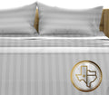 1500 Thread Count Egyptian Cotton Queen Sheets - Silver Grey Stripe