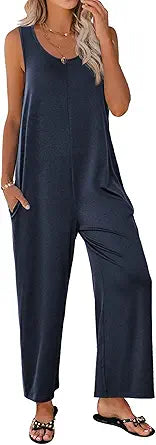 Ekouaer Sleeveless Jumpsuits for Women with Pockets and Style