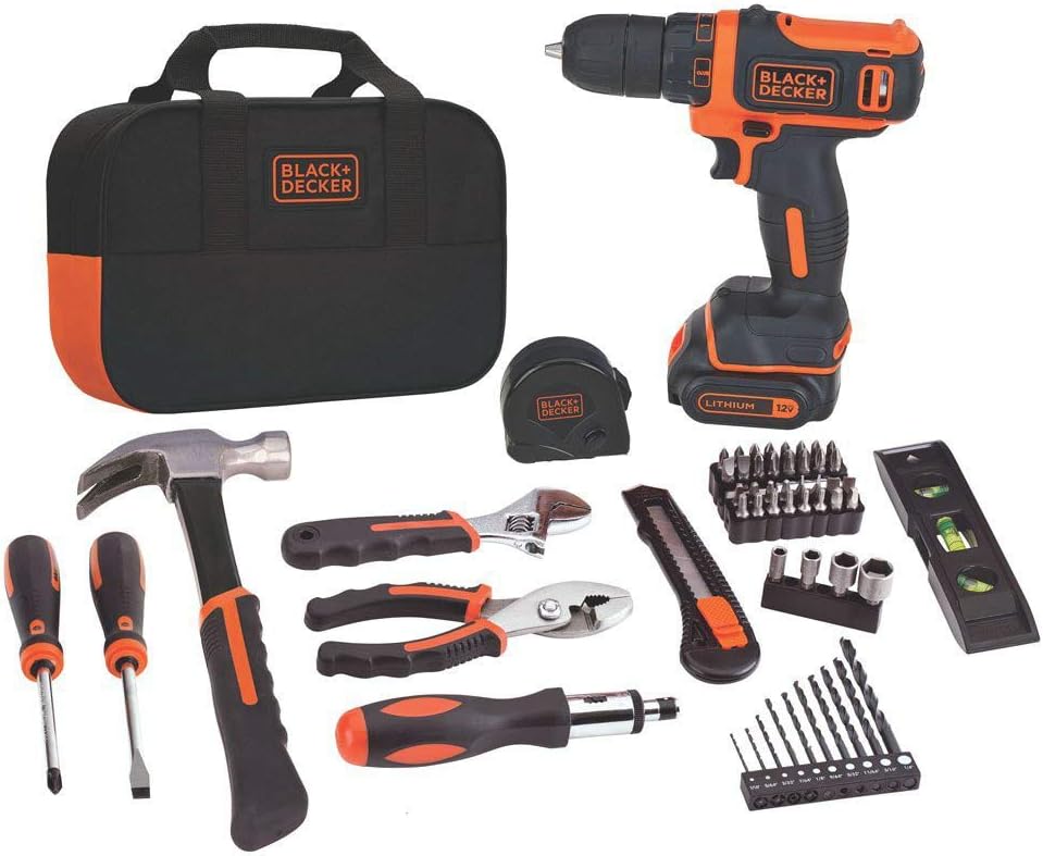 BLACK+DECKER 12V MAX Drill & Home Tool Kit for Every Project