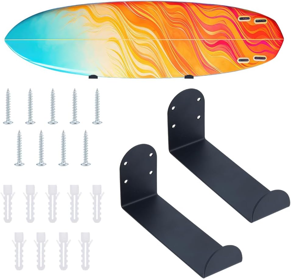 Carbon Steel Surfboard Wall Rack x2 - Organize Stylishly