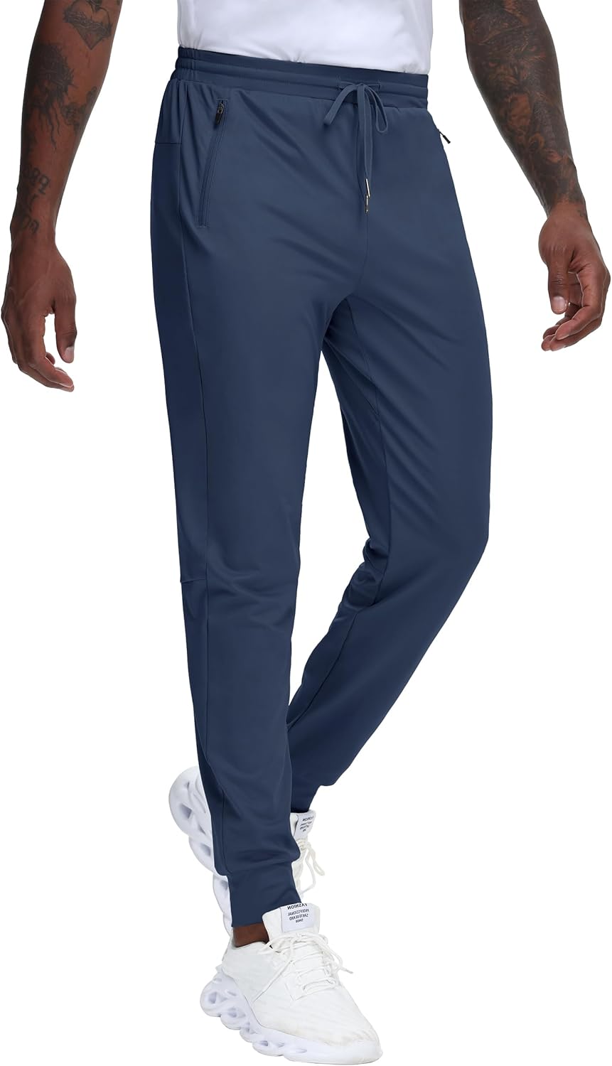JWM Mens Tall Joggers Sweatpants with 3 Zipper Pockets
