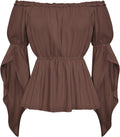 Scarlet Darkness Renaissance Shirt for Women - Bell Sleeve Peasant