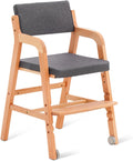 Swegrow Wooden High Chair with 2 Wheels - Adjustable Seat & Backrest