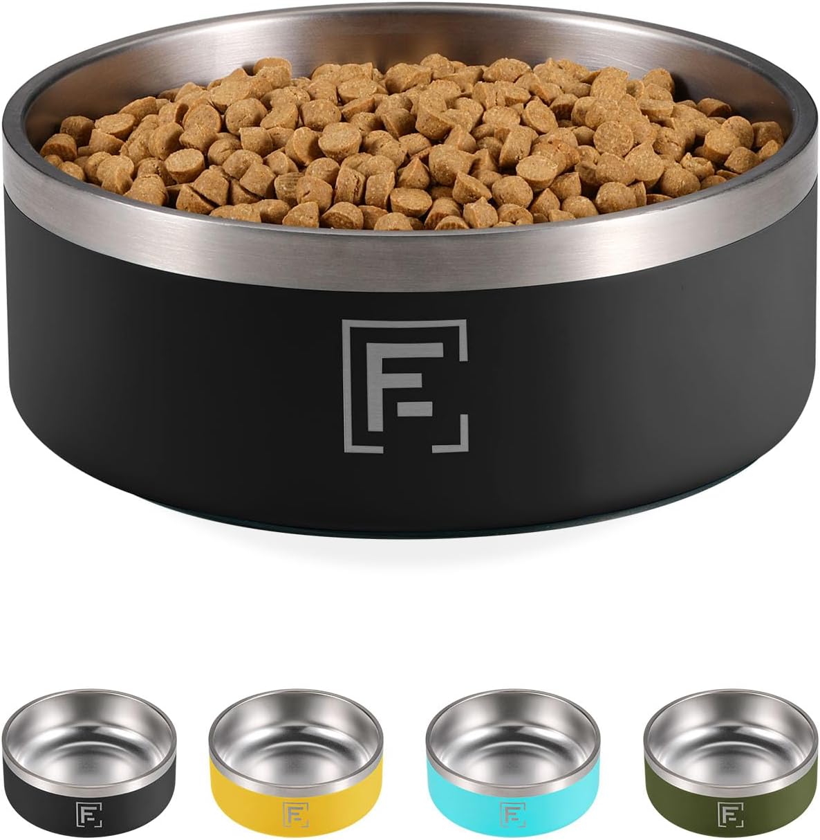 64oz Insulated Non-Slip Stainless Steel Dog Bowl for Large Breeds - FUNNYFOX