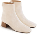 Womens Square Toe Ankle Booties - Chunky Low Heel Winter Dress