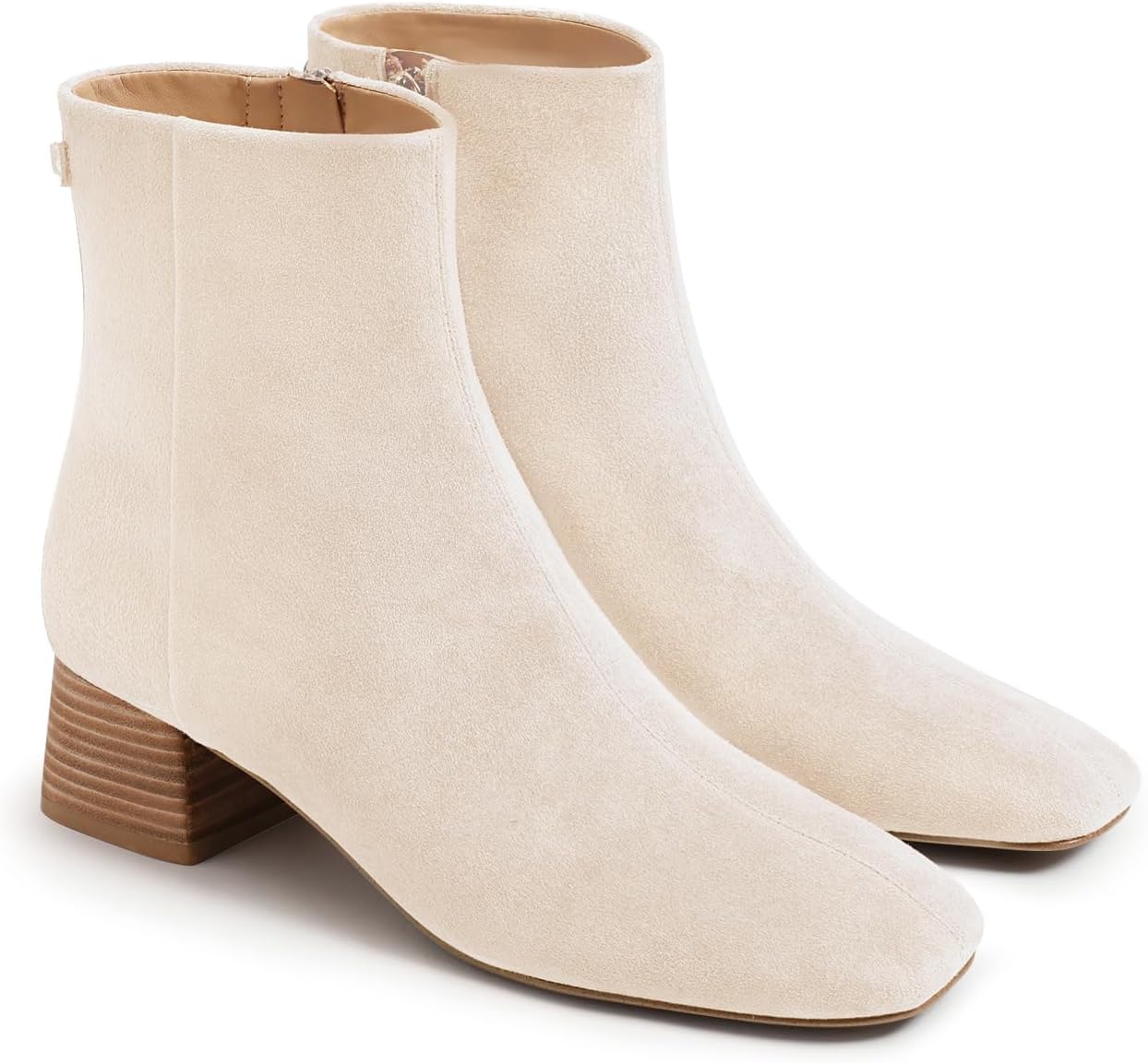 Coutgo Womens Ankle Boots with Chunky Low Heel for Winter
