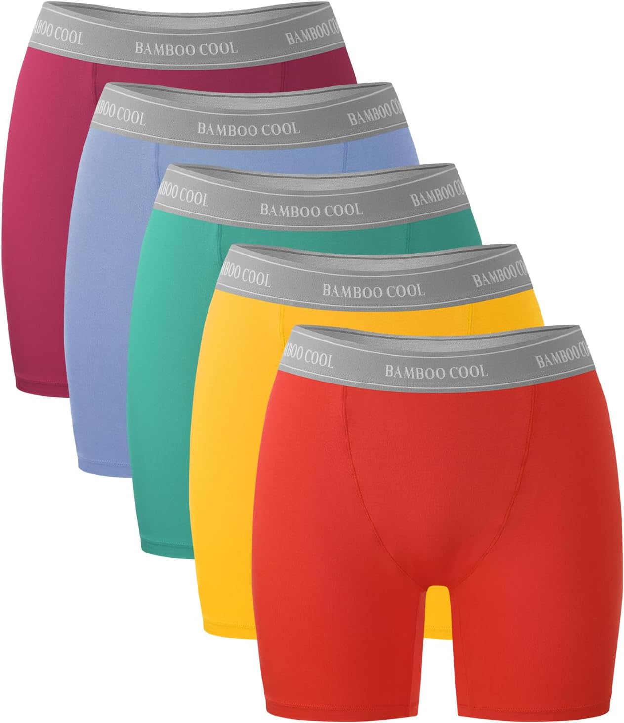 Bamboo Cool Womens Boxer Briefs Soft Stretch Panties 5-Pack