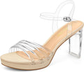 PIZZ ANNU Lena Women's Platform Heels - Sparkly Rhinestone Ankle Strap