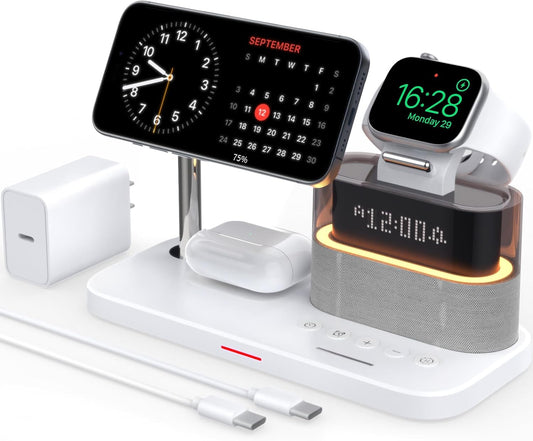 5-in-1 Apple Mag-Safe Charger with Alarm Clock