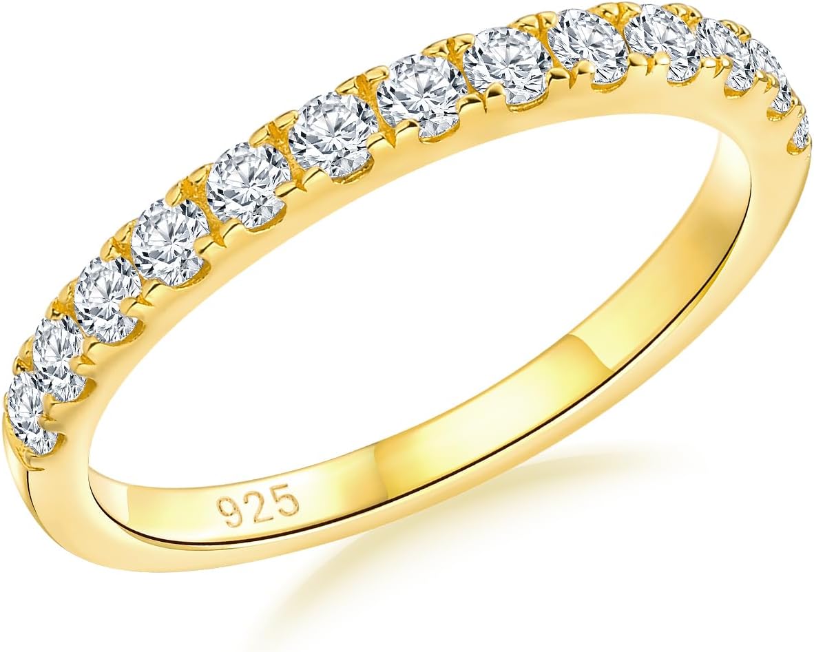 Birthstone Rings Eternity Band in 925 Sterling Silver for Women