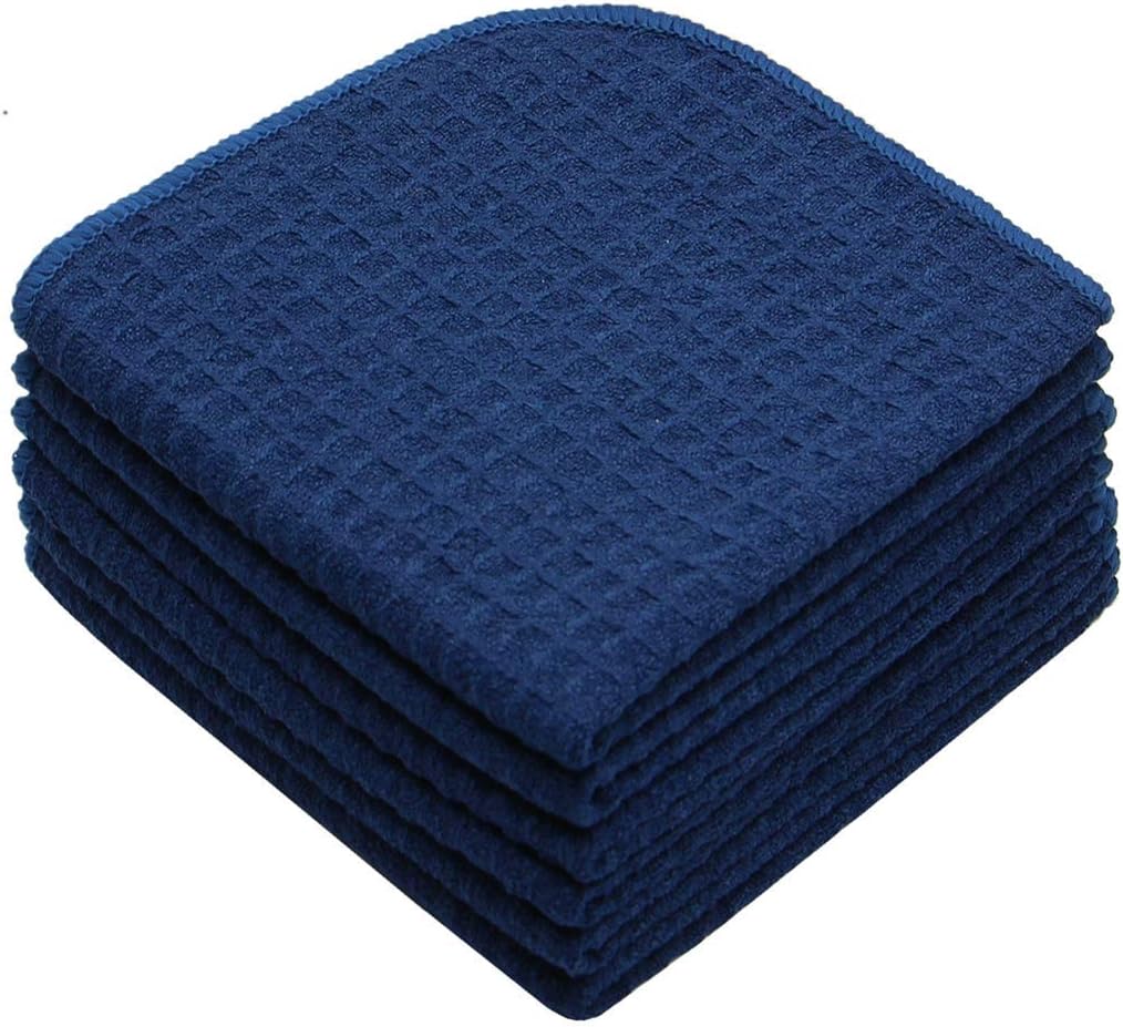 Navy Blue Microfiber Dish Cloths 6 Pack