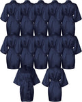 Patelai Bridesmaids Robes Silk Satin Kimono Short Robe - Navy Blue Set