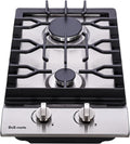 12ft Gas Cooktop Dual Fuel 2 Sealed Burners Stainless Steel - Compact