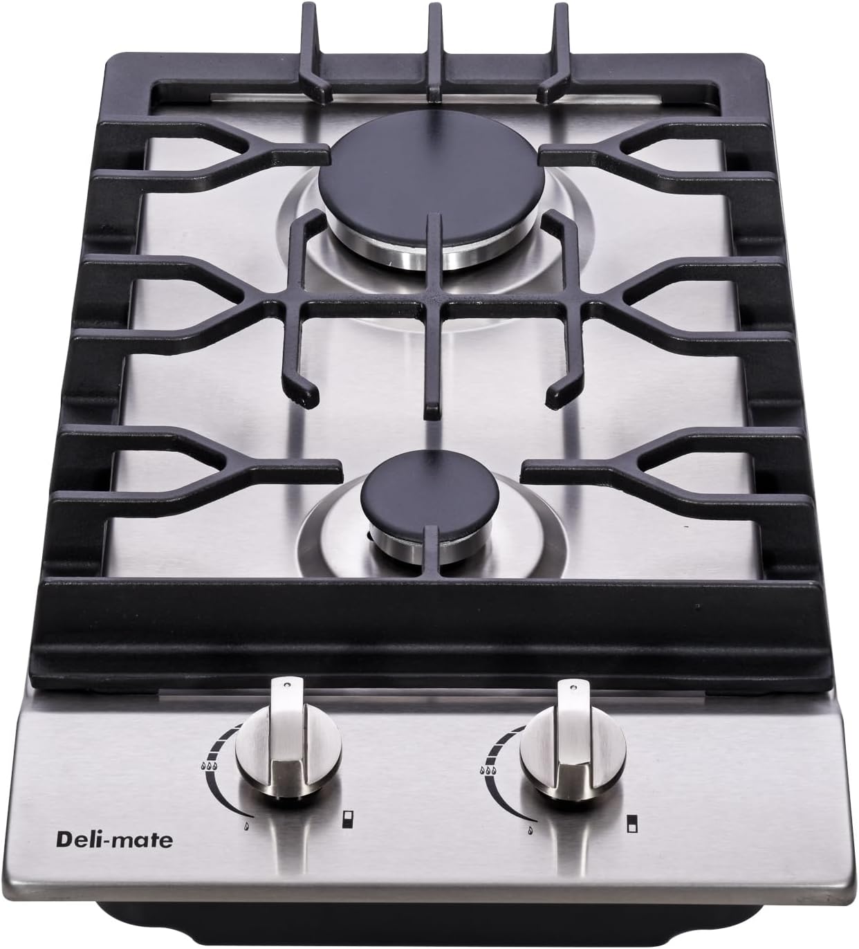 12 in Gas Cooktop Dual Fuel with 2 Sealed Burners for Cooking