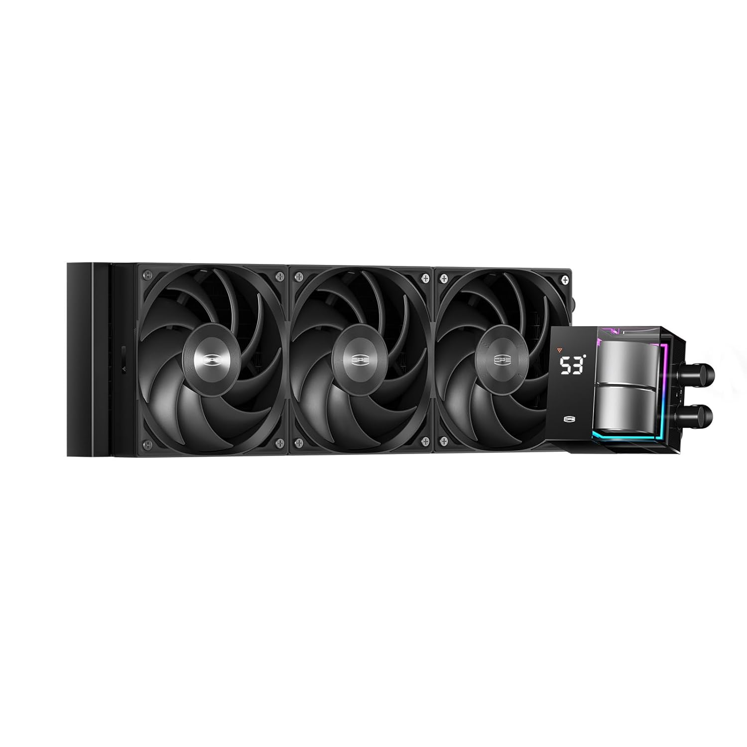 PCCOOLER AIO CPU Cooler with LCD Display and 3 Case Fans