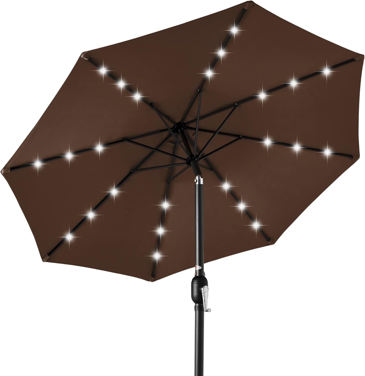 10ft Solar LED Lighted Patio Umbrella with Tilt Adjustment