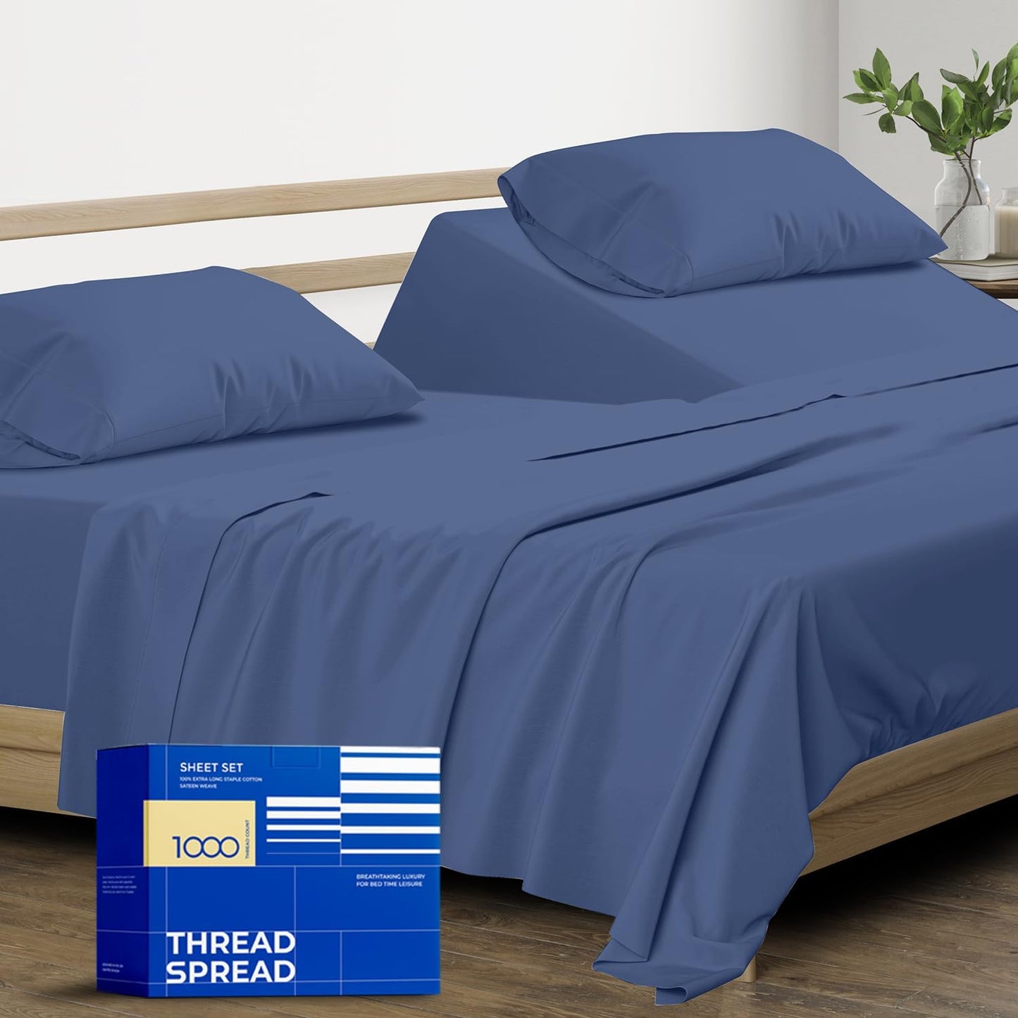 100% Pure Egyptian Cotton Split King Sheets for Adjustable Beds