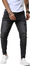 Mens Slim Fit Skinny Denim Stretch Tapered Jeans - Comfortable Stretch