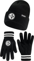Ultra Game NFL Super Soft Marled Winter Beanie and Gloves Set - Extra