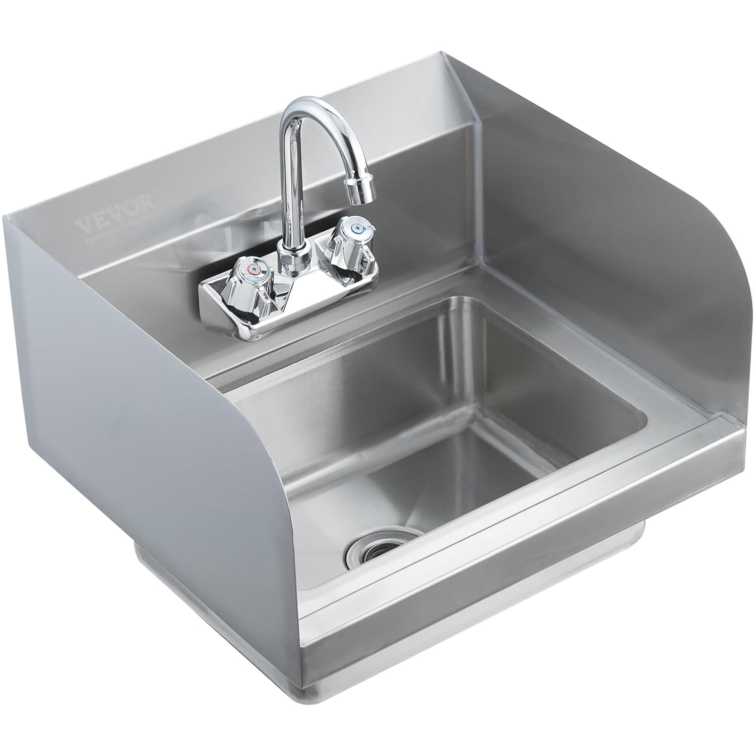 VEVOR Commercial Hand Sink 17x12.8 inch Stainless Steel Basin