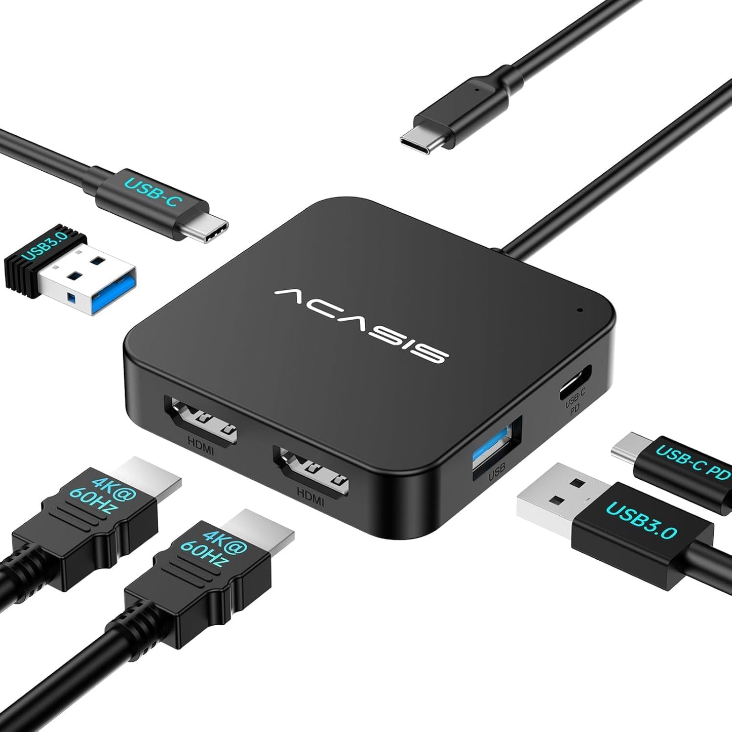 ACASIS Dual HDMI Docking Station for 4K Display and Charging