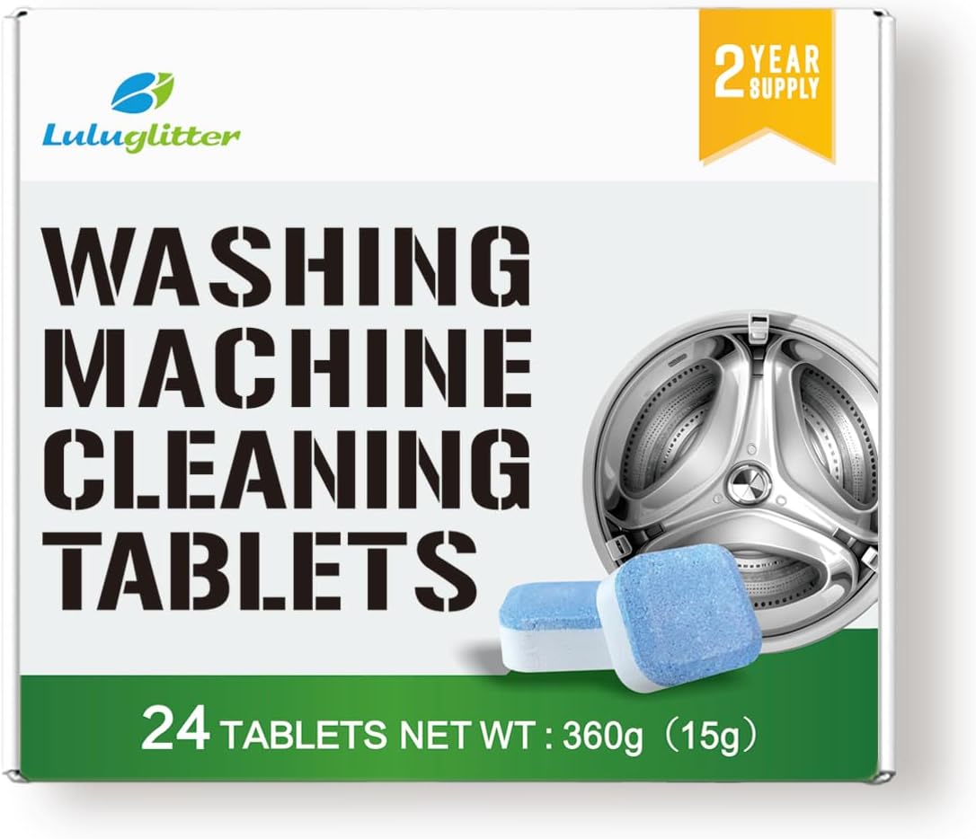 24-Pack Washing Machine Cleaner Tablets - Deep Clean & Odor Removal