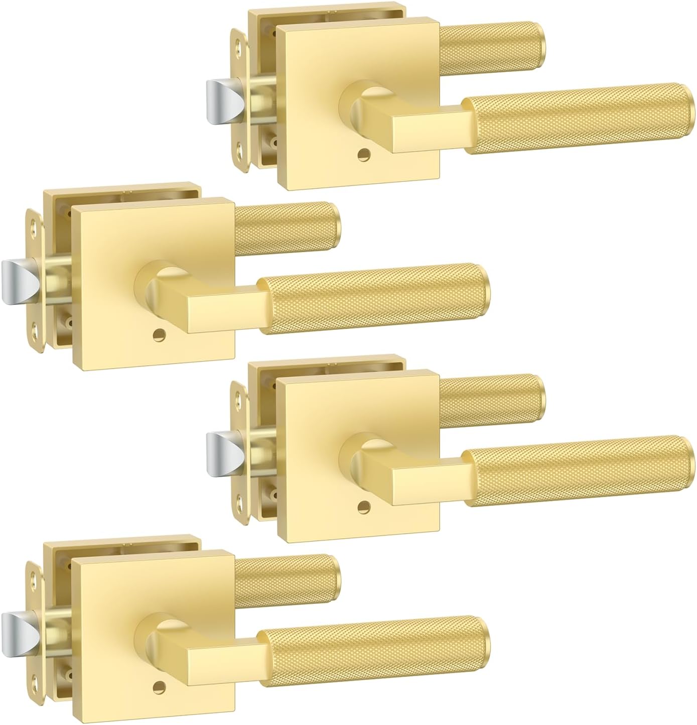 Keyless Gold Door Handles for Privacy - Heavy Duty Design