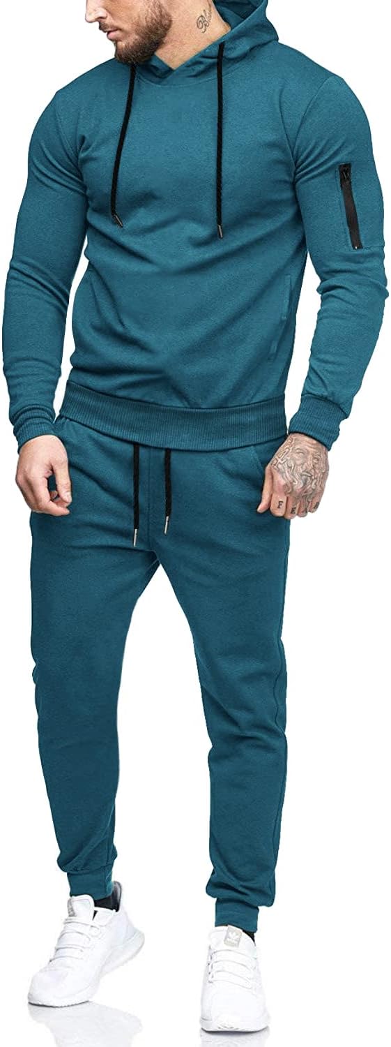 COOFANDY Men's Tracksuit: Stylish 2 Piece Hooded Athletic Set