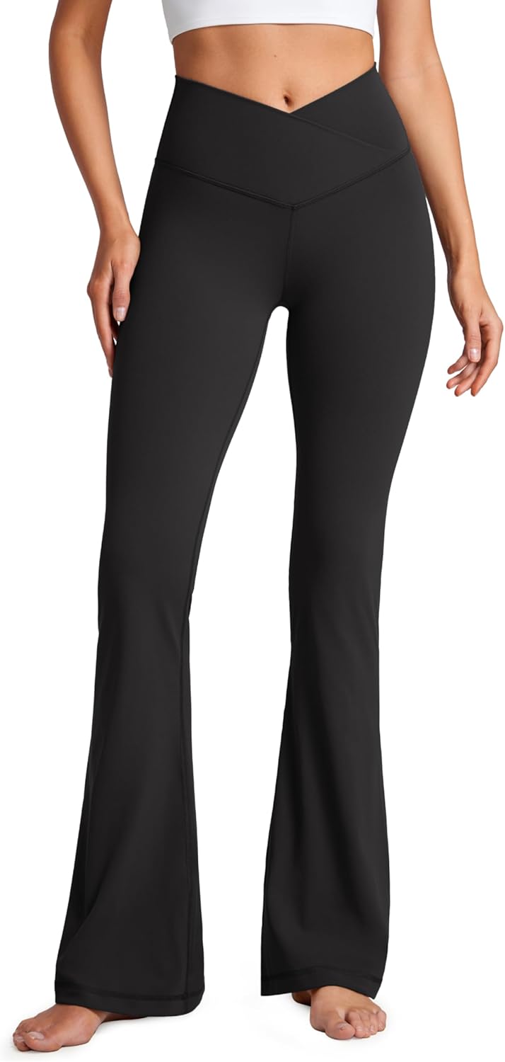 CRZ YOGA Butterluxe Crossover Flare Leggings for Women