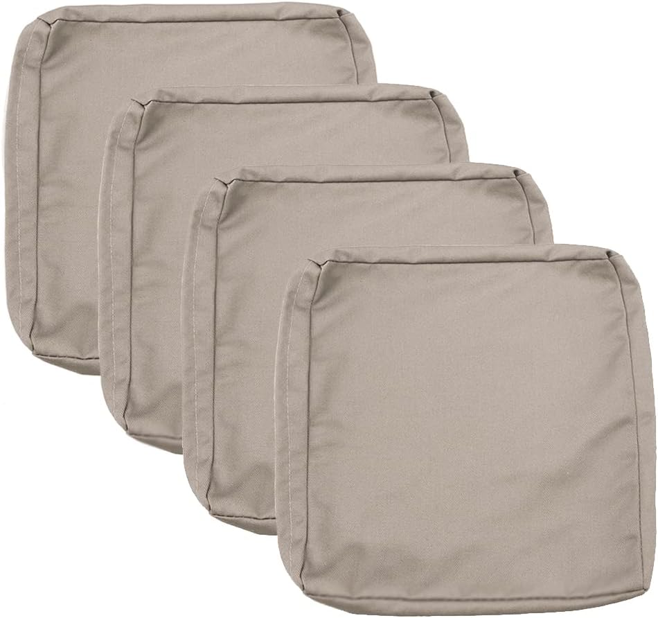 Sqodok Outdoor Cushion Covers for 25x27 inch Cushions, Tan