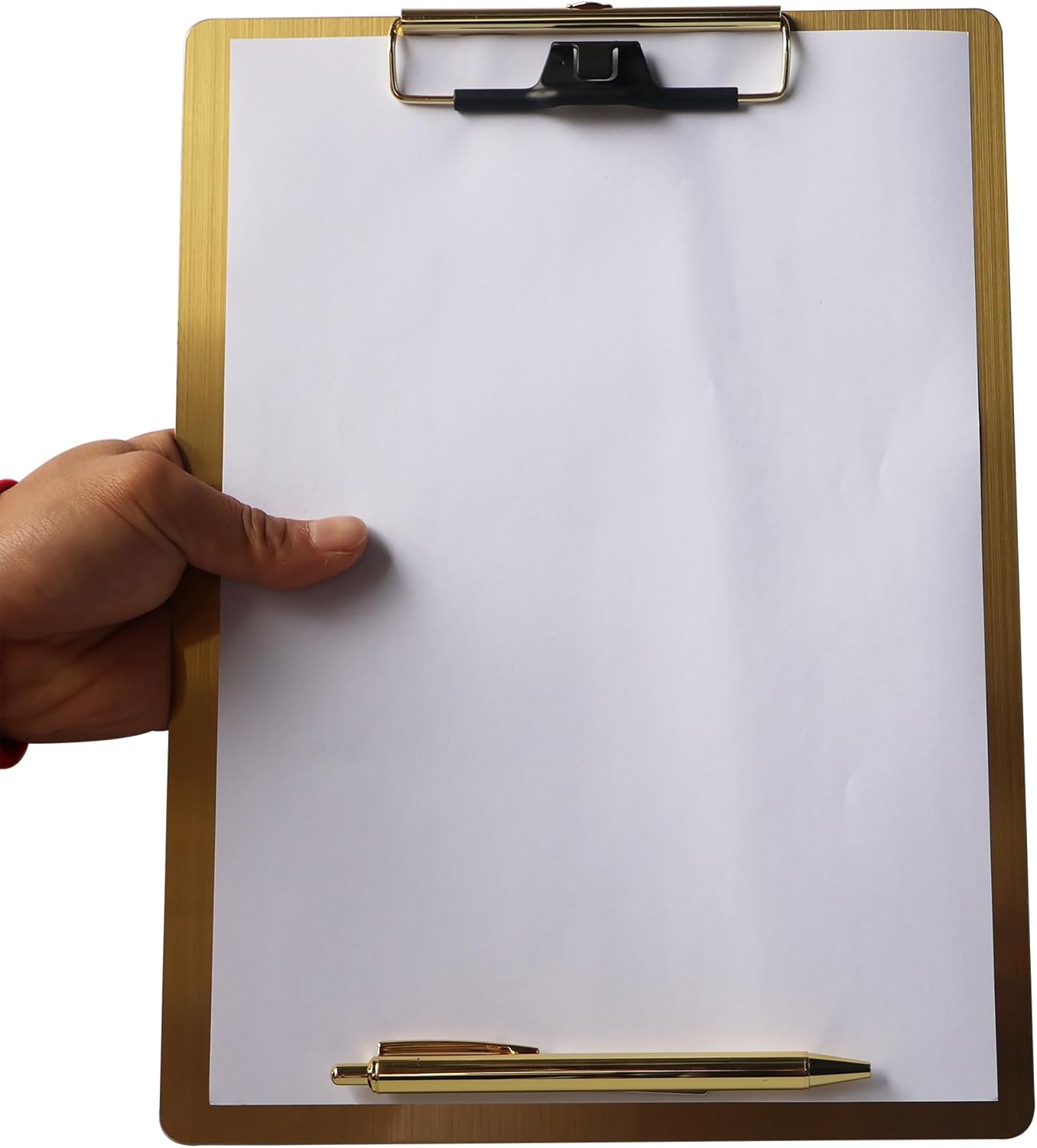 Stainless Steel Magnetic Clipboard with Pen - Essential Office Tool