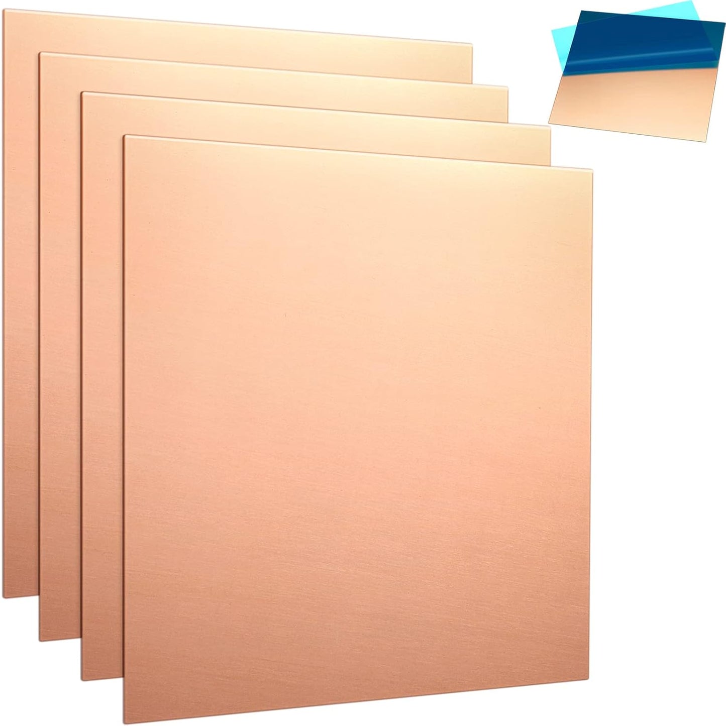 Therwen Copper Sheets Plates for Crafts 12 x 12 inch 4 Pcs