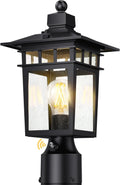 Dusk to Dawn Outdoor Post Lights Black - Sensor Hardwired Fixture