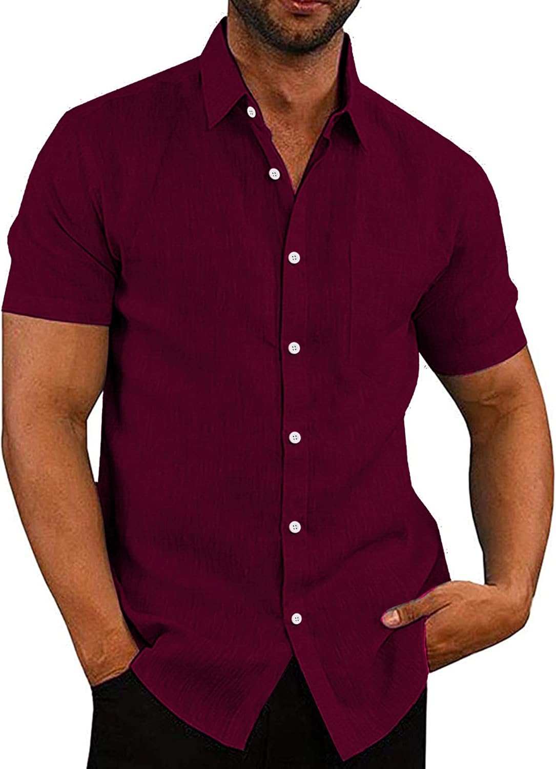 COOFANDY Men's Casual Button Down Linen Shirts for Summer