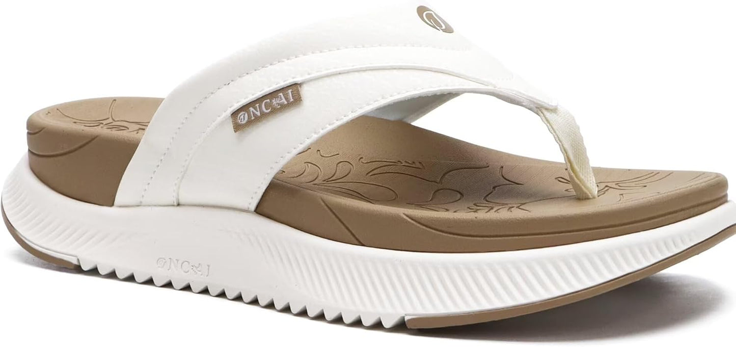 ONCAI Women's Orthotic Cushion Flip Flops for Summer Comfort